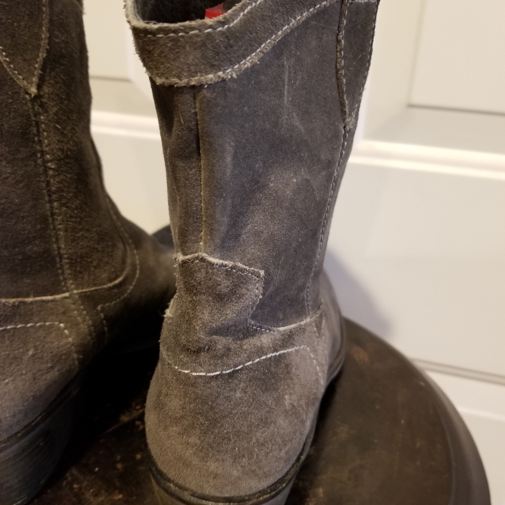 Milano Mode Fashion Suede Leather Size 38 Low Calf Boots - Picture 3 of 8